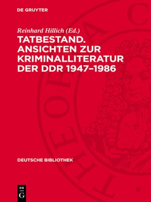 cover image of Tatbestand. Ansichten zur Kriminalliteratur der DDR 1947–1986